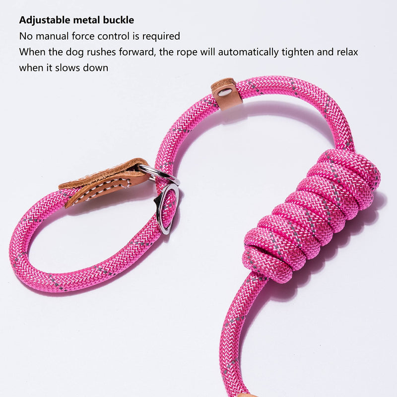 Puppy Pet Cat Dog Leash Collar Basic Accessories Reflective Retractable Dog Rope Pet Traction Belt 5FT(Medium 0.39IN, 24-66LB, Pink) Medium - PawsPlanet Australia