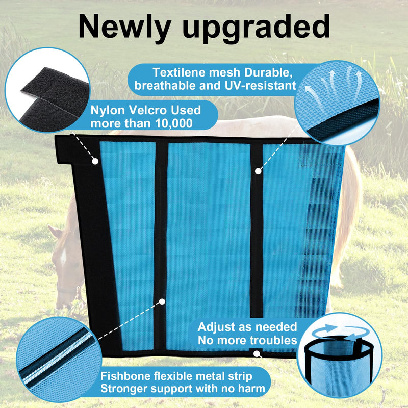 Fly Boots for Horses Set of 4 Breathable Textilene Mesh Horse Fly Boots with Stable Support & UV Protection, Comfortable Equine Boots, Reduces Stomping, Leg Fatigue & Hoof Damage.(Blue) Blue - PawsPlanet Australia
