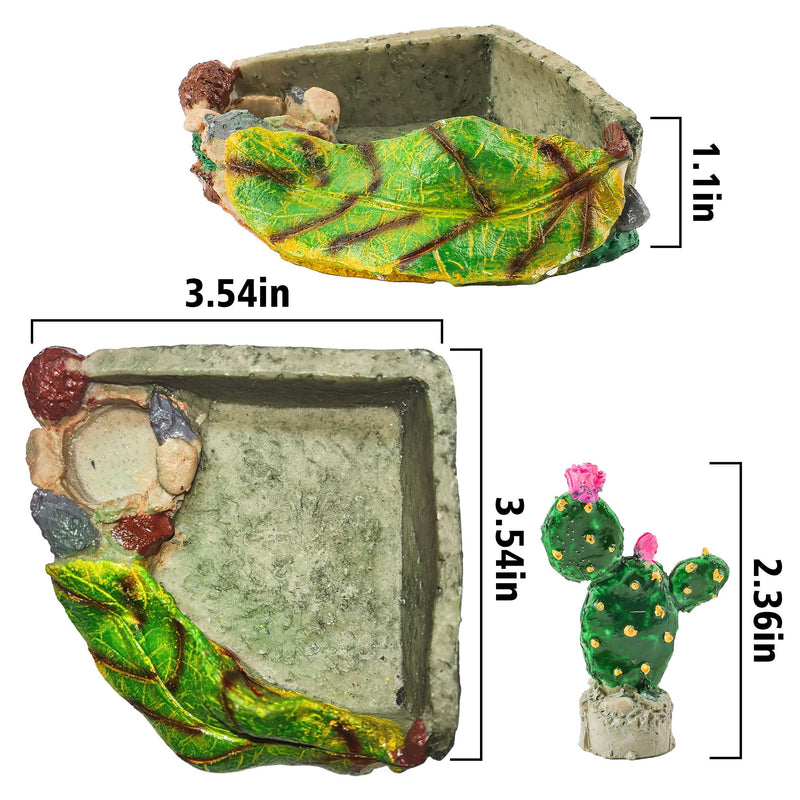 U0U Hermit Crab Food Dish,Resin Hermit Crab Food and Water Bowl,Hermit Crabs Water Bowl with Climbing Ramp and Hermit Crabs Accessories Decor (Green) Green - PawsPlanet Australia