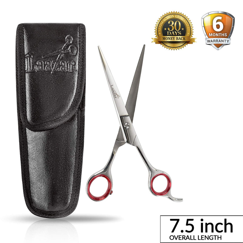 Laazar 7.5” Straight Grooming Shears for Dogs and Cats with Storage Case| Sharp Pet Groomer Scissors | Premium Stainless Steel | Hair Grooming Tools and Supplies for Pets - PawsPlanet Australia