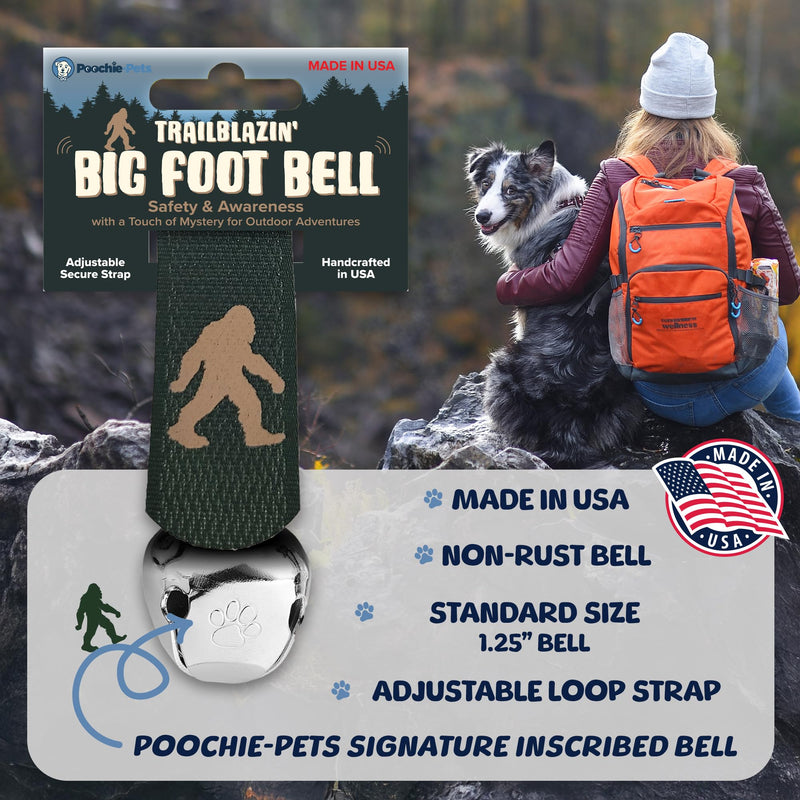 Trailblazin' Bear Bell for Outdoor Safety, Camping, Hiking Essentials, Bike Bells, Backpacking & Dog Bell to Alert Wildlife, Off-Leash Tracking, Made in USA Forest Green Large 1.25" - PawsPlanet Australia