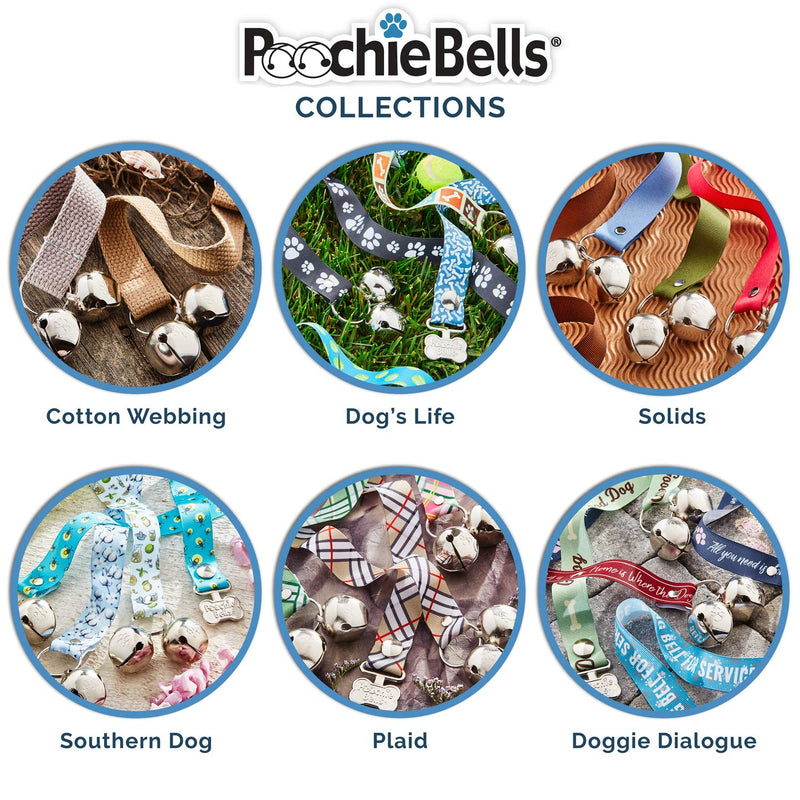 PoochieBells Handcrafted Dog Doorbell for Potty Training – Easy & Quick, Doggie-Safe USA-Made Dog Door Bell with Perfect Sound, Dog Trainer-Recommended for Over 20 Years, London Plaid - PawsPlanet Australia