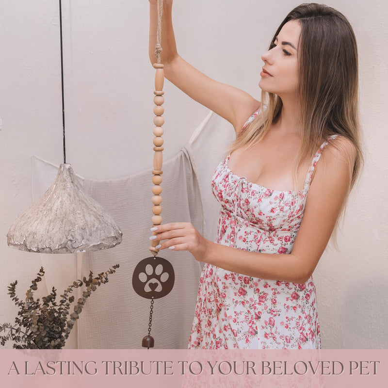 Pet Memorial Wind Chime - Dog Memorial Gifts for Loss of Dog - Dog Bereavement Gifts – Pet Remembrance Gift in Memory of Dog or Cat - Paw Print Windchime with Rainbow Bridge Card - PawsPlanet Australia