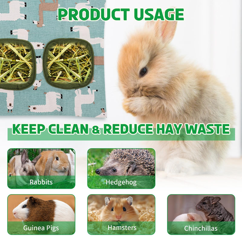 3 PCS Hay Bag for Guinea Pigs, 1-3 Hole Hanging Bunny Rabbit Hay Holder, Hay Feeder for Small Pets and Animals - PawsPlanet Australia