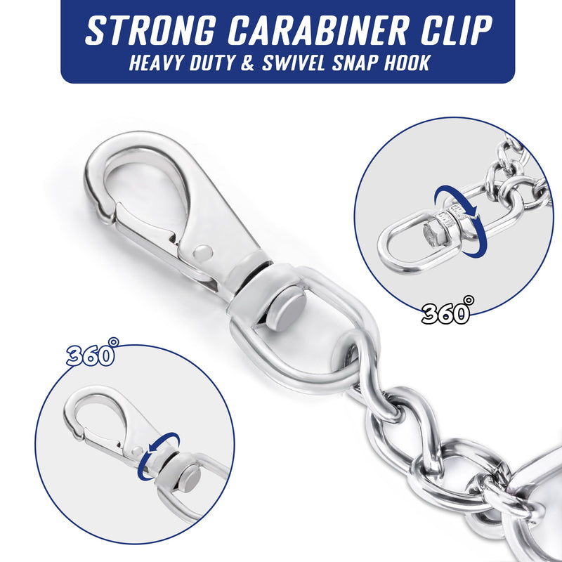 Leash Backup with Dual Clasps Prong Collar Safety Clip Stainless Steel Dog Safety Clip Collars and No Pull Harness Connectors - PawsPlanet Australia