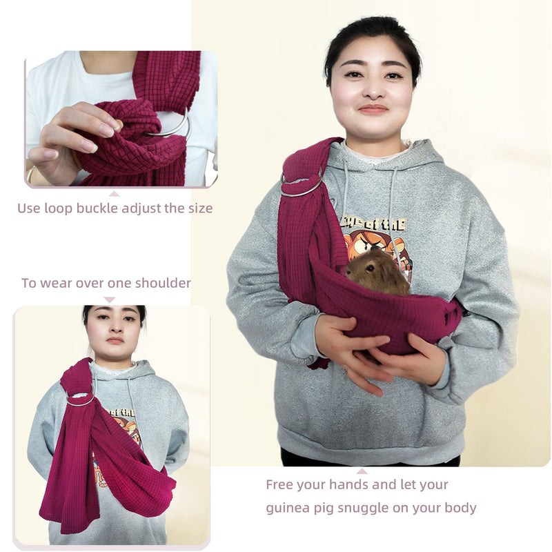 Guinea Pig Sling Carrier Bonding Pouch with Adjustable Shoulder Strap Snuggle Bag for Guinea Pig - PawsPlanet Australia