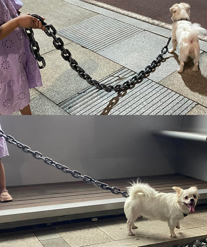 Funny Big Dog Chain Leash - Fake Iron Chain, Plastic, Comes with Puppy Collar - Chihuahua, Poodle, Papillon - PawsPlanet Australia
