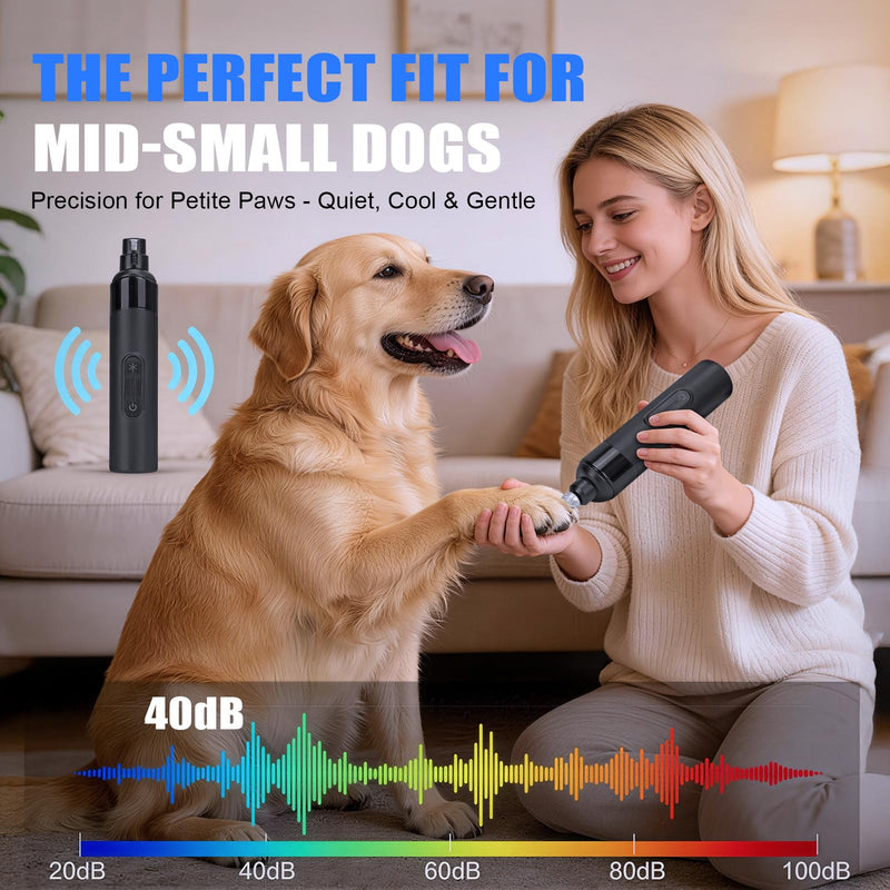 Dog Nail Grinder & Drill 2026 New Silent Groom Pro 3-Speed Pets Electric Nail Trimmer with LED Light, 40dB Quiet & Painless Paws Safe Guard for Dogs and Cats - PawsPlanet Australia