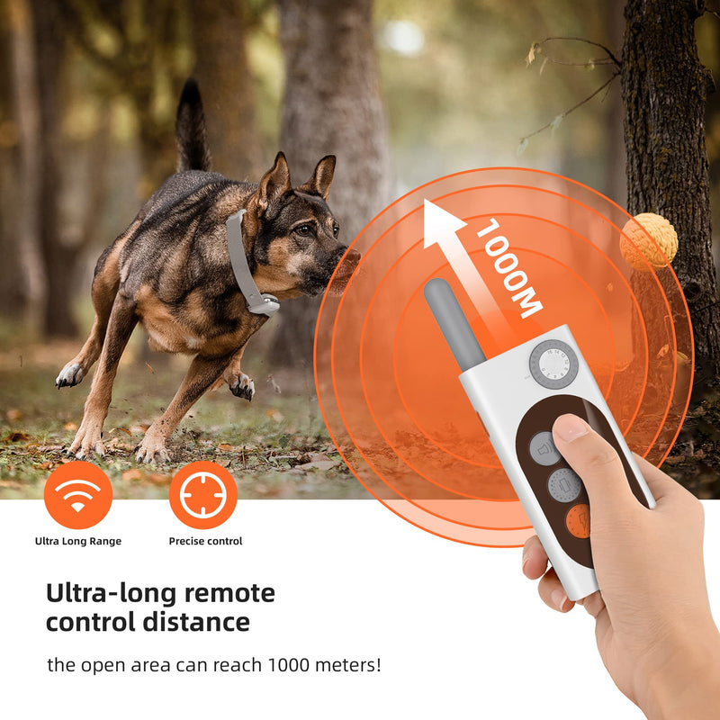 Recording Dog Shock Collar Waterproof Rechargeable E-Collar for Dogs with 16 Levels Beep Vibration Shock Electric Dog Training Collar with Remote - PawsPlanet Australia