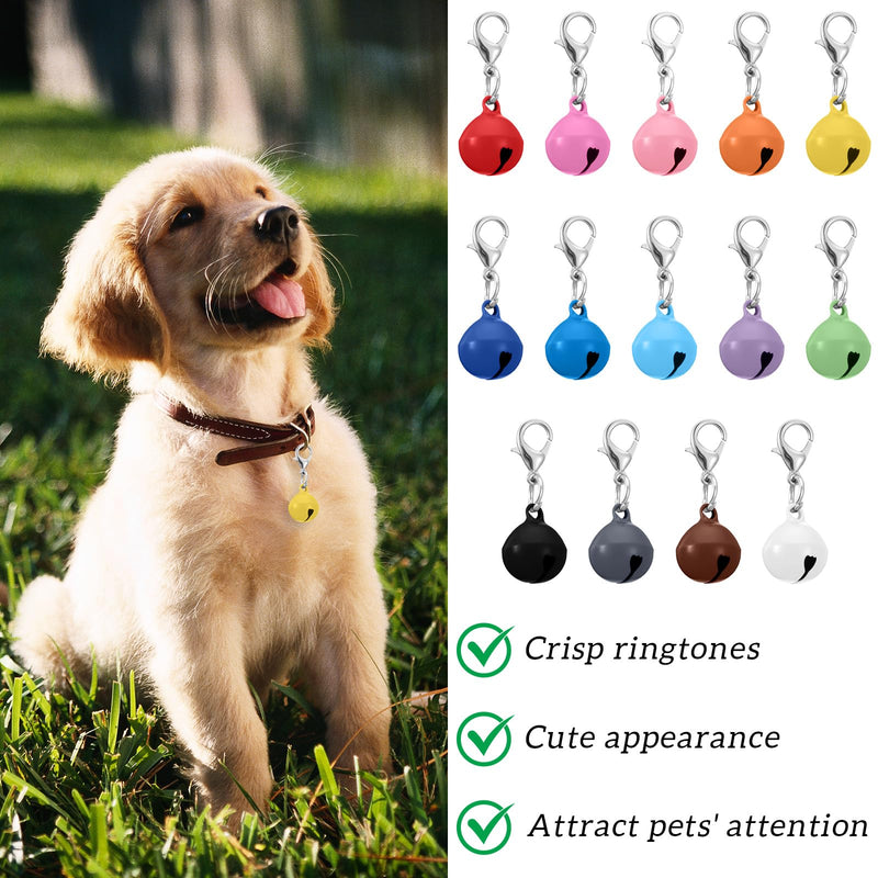 28Pcs Pet Bells for Dog Cat Collar Colourful Pet Small Bells with Clasps Dog Cat Collar Charms Pets Pendant Accessories Stainless Steel Keychain Loud Crisp Sound for Animal Christmas Decoration - PawsPlanet Australia