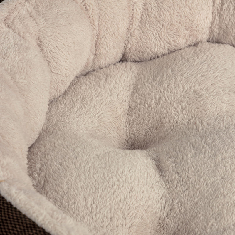 Arden Selections Small Dog Bed for Small Dogs 24" Tufted Round Dog Bed Machine Washable Cozy Soft Calming Warm Pet Cuddler Cat Bed, Brown - PawsPlanet Australia