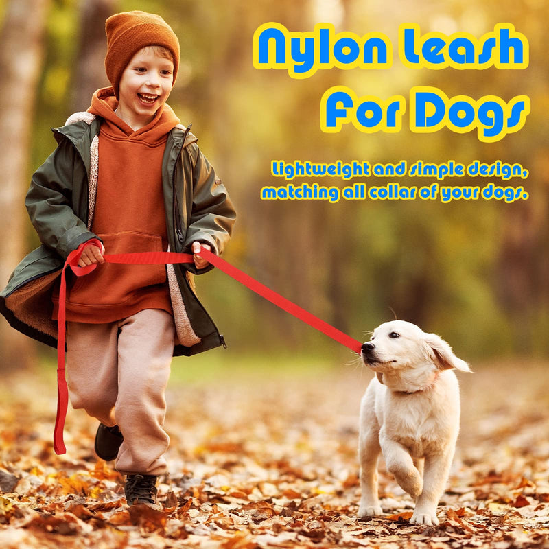 Sanwuta 9 Pack Nylon Dog Training Leash Bulk 6 ft Dog Leash for Small and Medium Puppy Traction Rope for Training, Play, Camping, or Backyard(Colorful) 6' - PawsPlanet Australia