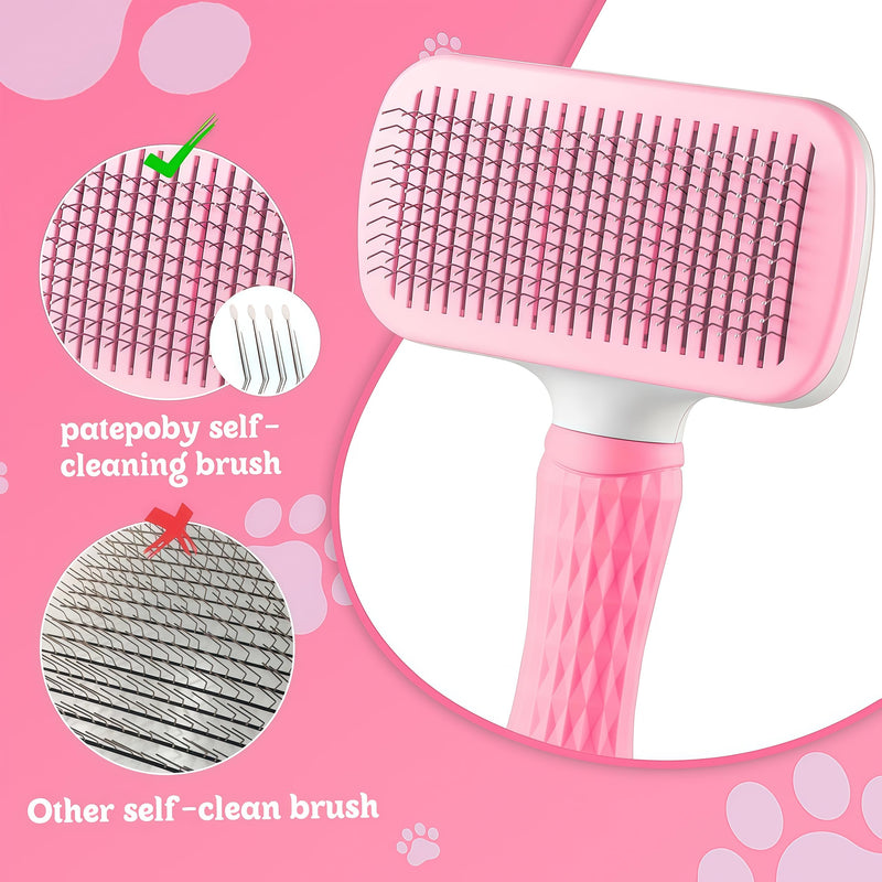 1 PCS Pet Grooming Brush One Click Hair Removal Deshedding Brush for Dogs & Cats,Tangle-Free Detangling Comb with Massage Tips & Pins, Gentle Shedding Tool for Long/Short Hair (Blue) Blue