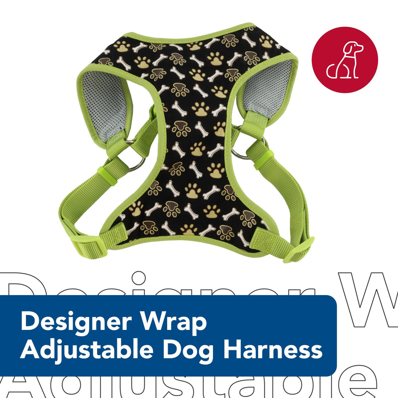 Coastal Pet Ribbon Designer Wrap Adjustable Dog Harness - Large & Small Dog Harness - Breathable Mesh Harness for Dogs Pet Supplies for Dogs - Red with Paws, 3/8" x 14-16" 3/8" x 14"-16" (Pack of 1) - PawsPlanet Australia