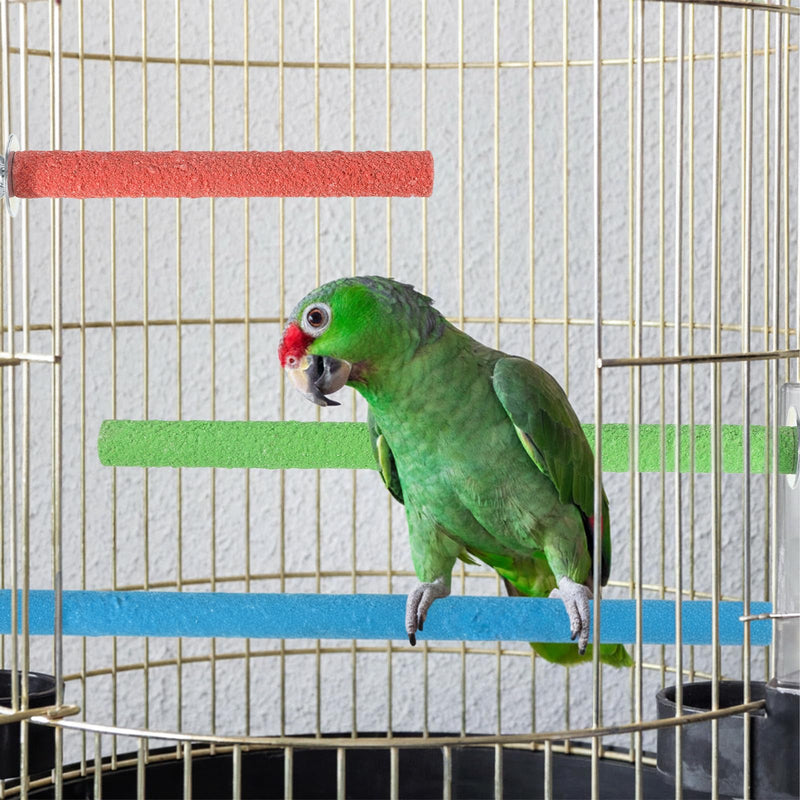 3 Pcs Wood Bird Cage Perch Parrot Perch Stand, Wood Perches Toy Platform Paw Grinding Stick Bird Perches Covers Cage Accessories for Small Medium Birds Like Parakeet Budgies Lovebird Canary (Colorful) 3 Pcs