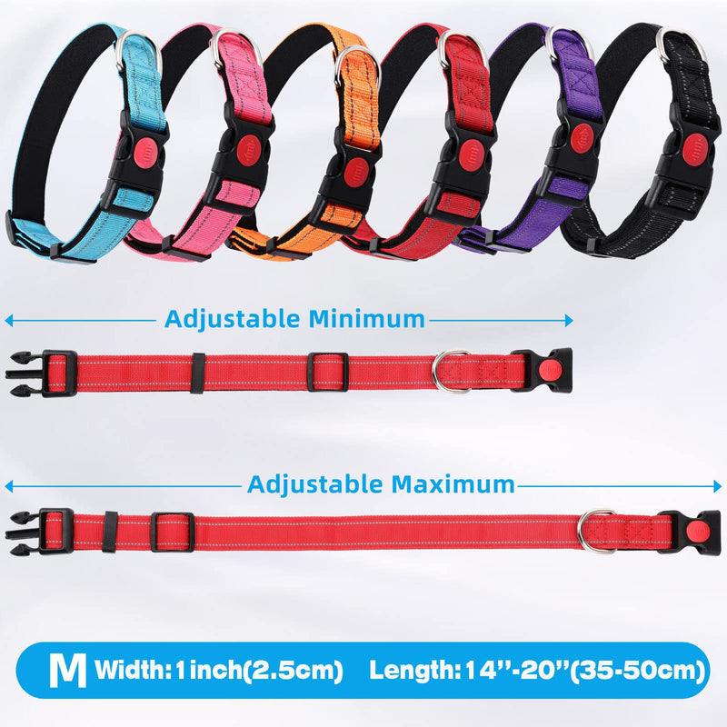 6 Sets Reflective Dog Leash and Collar Set, Nylon Leashes Adjustable Dog Collar Heavy Duty Padded Handle Leash for Small Medium Large Dogs Walking Training(Lovely Color) Lovely Color - PawsPlanet Australia