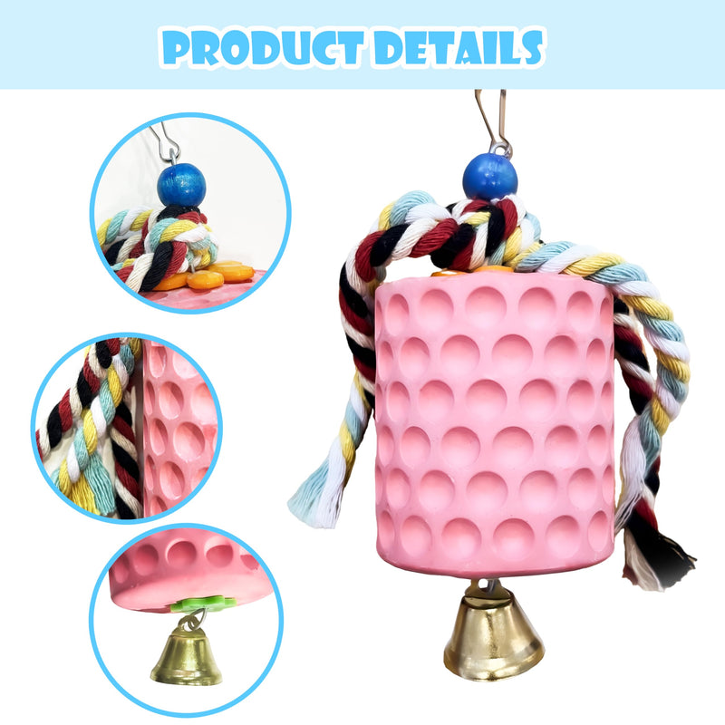 Chicken Toys,Bird Beak Grinding Stone,Chicken Coop Accessories,Chew Treats Toy with Bell for Chicken, Hens, Turkeys,Ducks,Birds,Poultry(Pink) PINK - PawsPlanet Australia