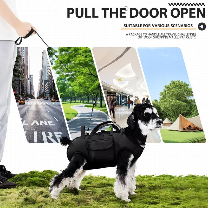 Dog Lift Harness for Small and Large Dogs, Full Body Support Sling for Senior or Injured Pets, Adjustable Hind Leg Vest (Black, Small) Black Small（4lb-8.8lb） - PawsPlanet Australia