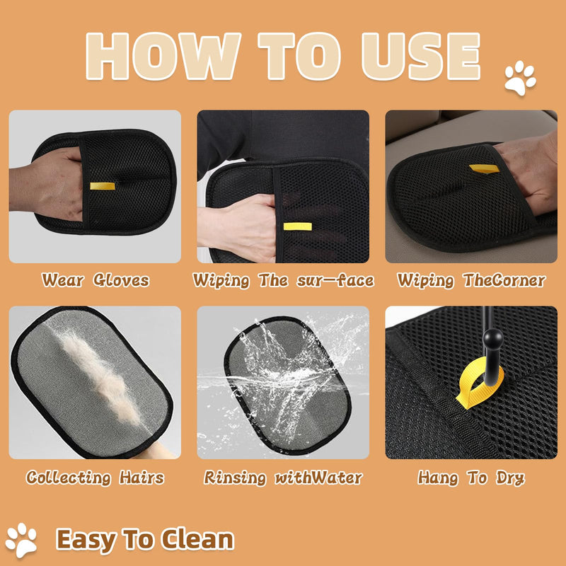 Pet Hair Remover Gloves for Cats & Dogs, Electrostatic Pet Hair Removal Gloves Brush for Pets Hair, Pet Hair Clean Up，Pet Hair Remover for Furniture - PawsPlanet Australia