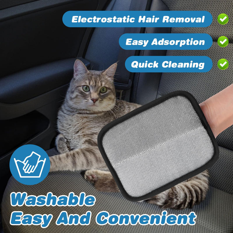 2 Pcs Pet Hair Removal Gloves Brush Double Sided Reusable Electrostatic Static Cat Hair Remover Glove for Dog Cat Grooming Fur Remover Mitt Tool for Clothing Couch Carpet Car Seat - PawsPlanet Australia