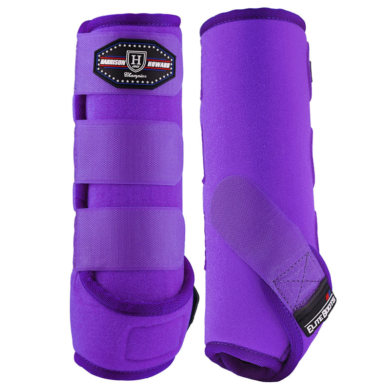 Harrison Howard Horse Sport Medicine Front Shock-Absorbing Boots All-Round Lower Limb Protection & Support Sport Boots Perfect for Endurance Training and Performance Pack of 2 Regal Purple M Cob (Medium) - PawsPlanet Australia