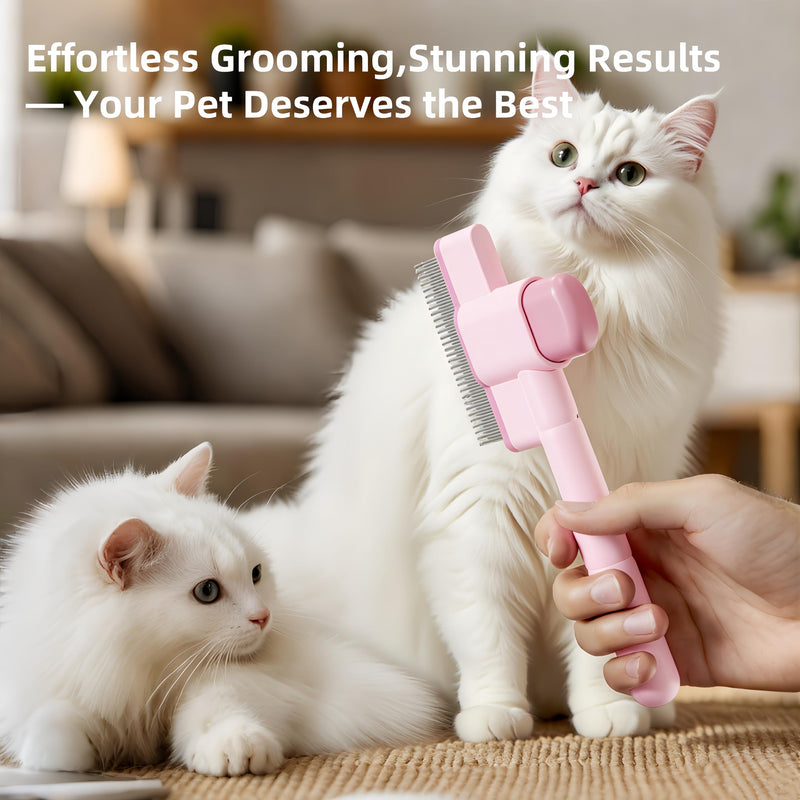 2 Pack-Pet Comb,Flea Comb for Cats&Dogs Cleaning Removal Comb Pet Hair Gentle with Release Button,Kittens Pet Comb to Groom Hair and Knots (Pink & Blue) - PawsPlanet Australia
