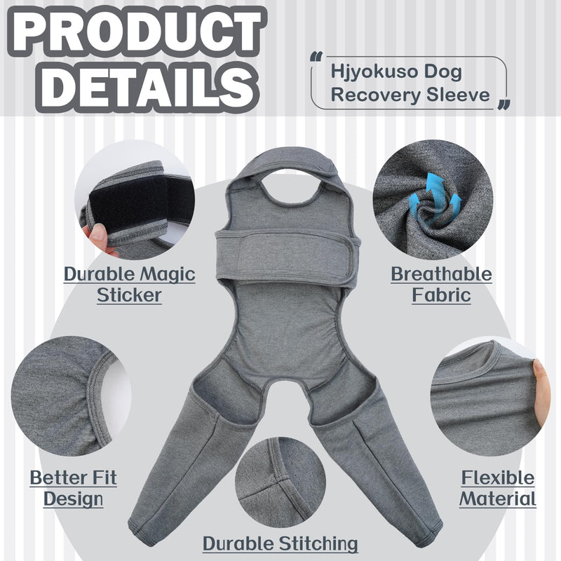 Recovery Suit For Dogs - Leg Surgery Recovery Suit, Lick Sleeve To Prevent Licking Bite, Avoids Wound Infection - 2XL XXL Grey