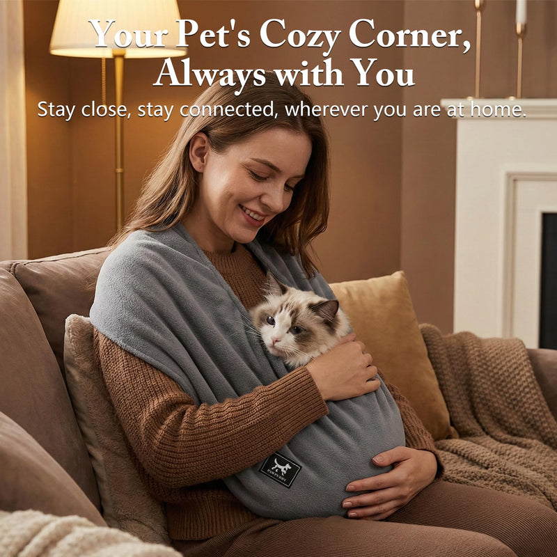 Cat Carrier Sling, Hands-Free Pet Sling Carrier for Small Dogs & Cats - Soft Breathable Kitten Pubby Sling Carrier for Anxiety Relief, Indoor Snuggling & Travel (Dark Grey, Medium (Regular)) Dark Grey Medium (Regular) - PawsPlanet Australia