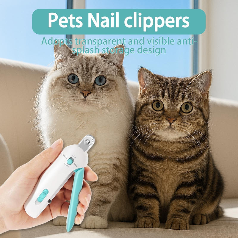 Cat Nail Clipper, Cat Nail Trimmer with Adjustable 3-Size Trimming Hole & Hidden Nail File, Anti-Splash Claw Cutter with Debris Catcher for Kittens, Cats & Small Pets Home Grooming Blue - PawsPlanet Australia