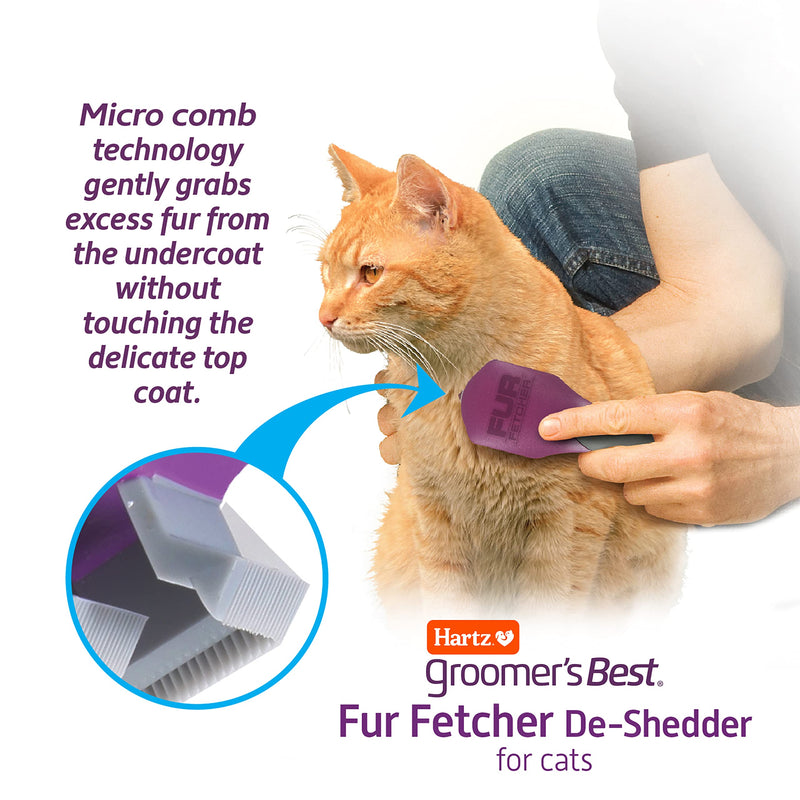 Hartz Groomer's Best Fur Fetcher De-Shedder Cat Brush,Black - PawsPlanet Australia