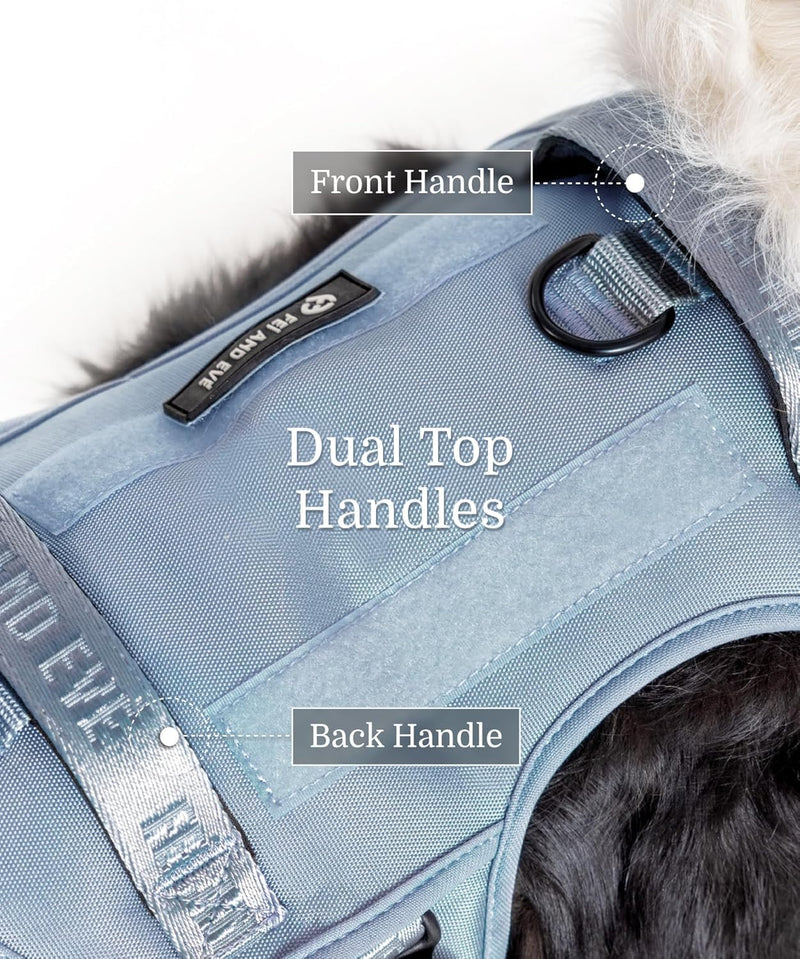 2026 New Edition, Fei & Eve MagEase Dog Harness - 3-Second Magnetic Buckles | 3-Point No-Pull Control | Heavy-Duty 900D Nylon | Dual Safety Handles | Breathable Mesh | Adjustable Fit | Medium, Blue Dusk Blue M - PawsPlanet Australia