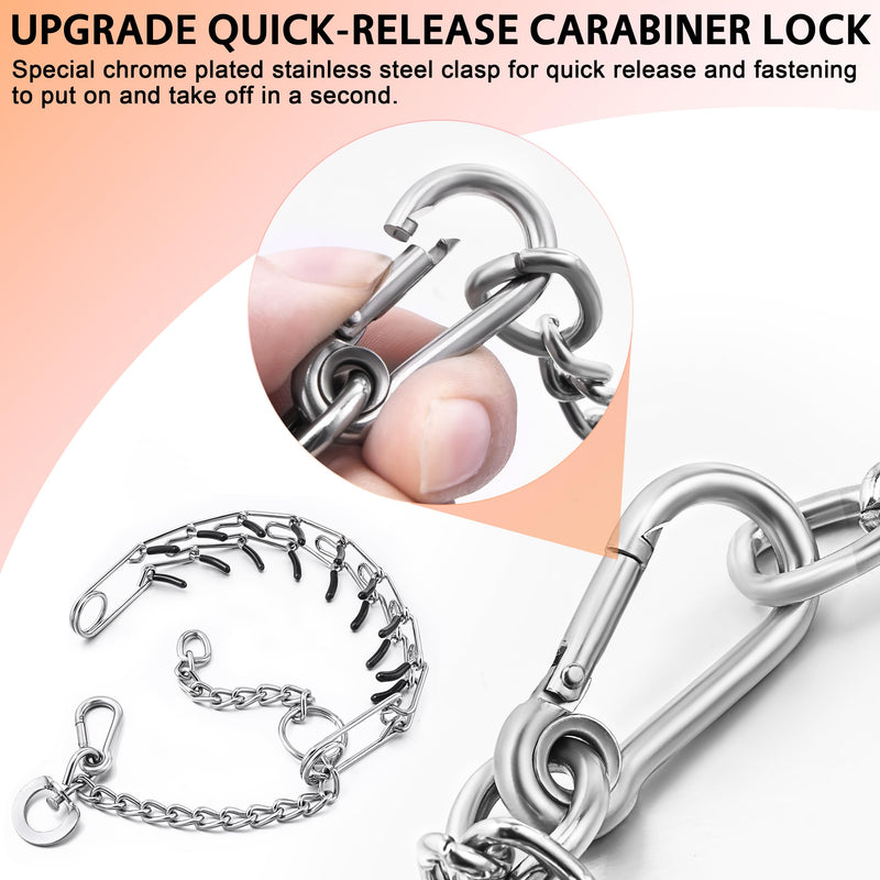 Stainless Steel Dog Training Collar, Quick Release Buckle, Adjustable Collar for Large Dogs Neck Girth 12"-17“ Silver L Neck Girth 12"-17" - PawsPlanet Australia