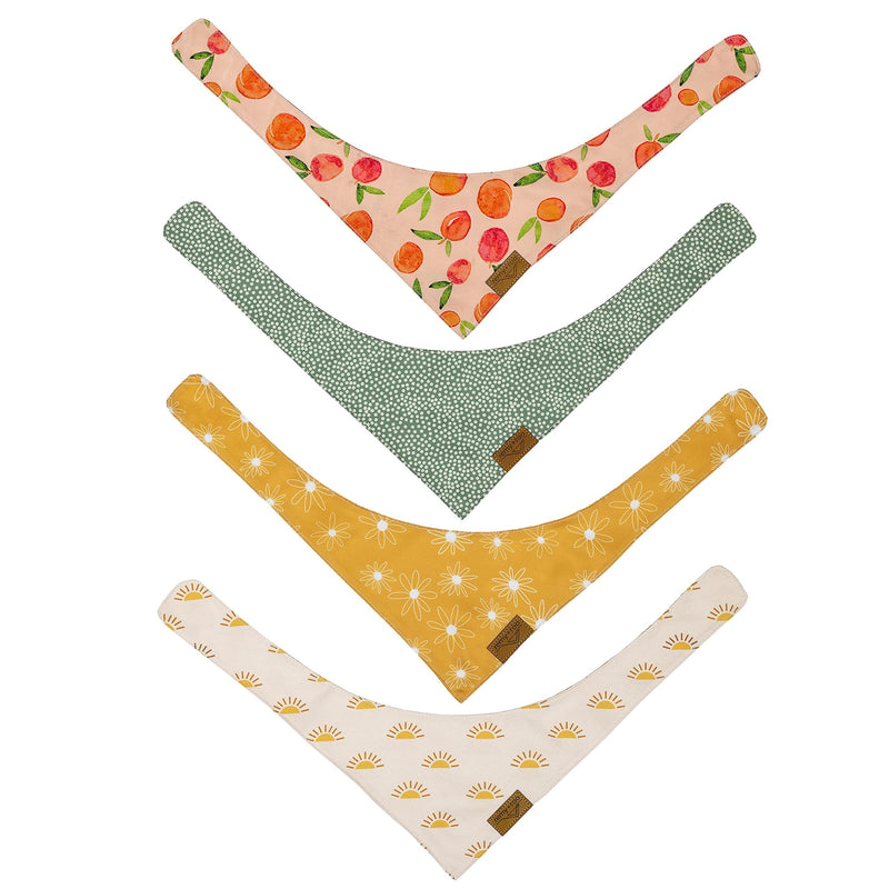 Remy+Roo Large Spring Dog Bandanas - 4 Pack Katherine Set | Premium Durable Adjustable Polyester Fabric Dog Scarfs | Patented Shape Girl Dog Bandana, Trendy Pattrens, Floral Dog Bandana - PawsPlanet Australia