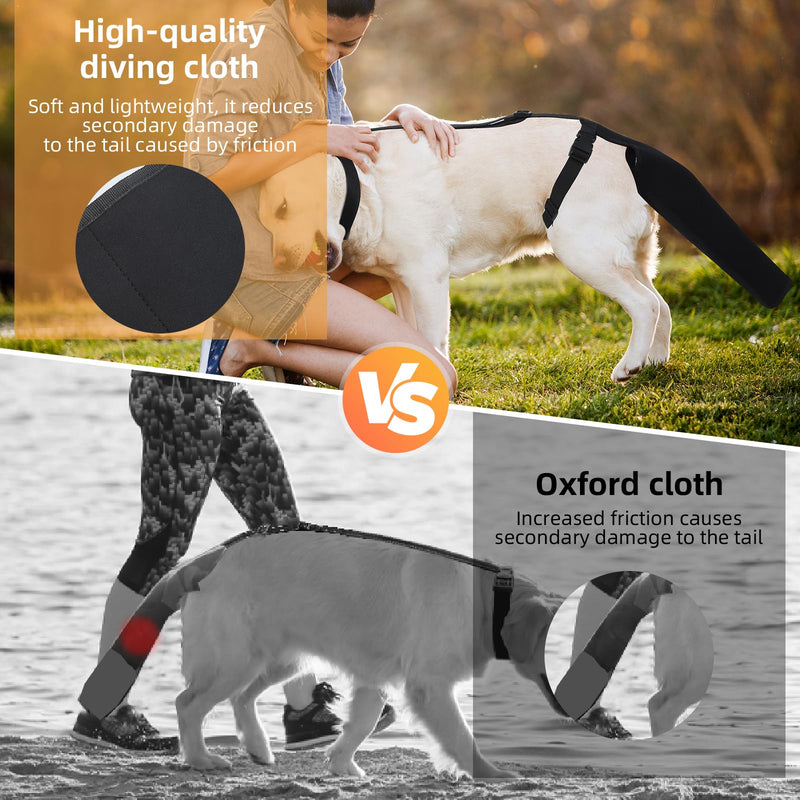 OHCOZZY Dog Tail Protector, Dog Tail Bandage Cover with Tail Guard Ends Protector Sleeve,Dog Harness for Comfortable Wound Injury Recovery,L L Black