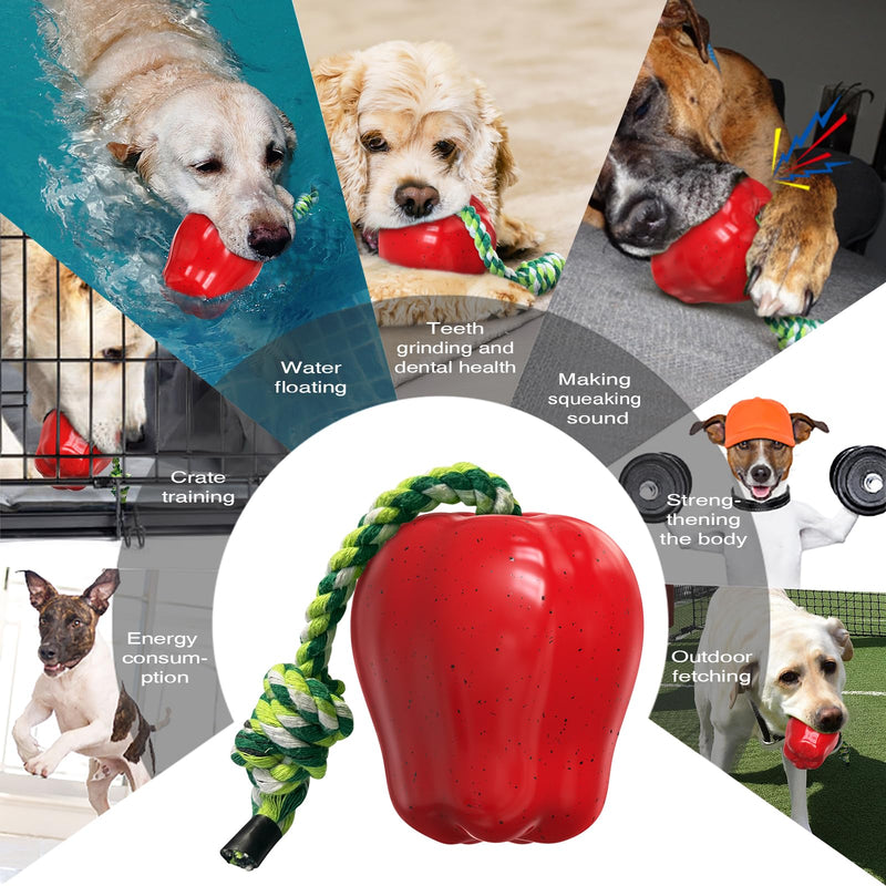 Dog Toy Multi-Functional Pet Toy Long Lasting Dog Chews Squeaky Dog Toys Tough Dog Toys for Gift Red - PawsPlanet Australia