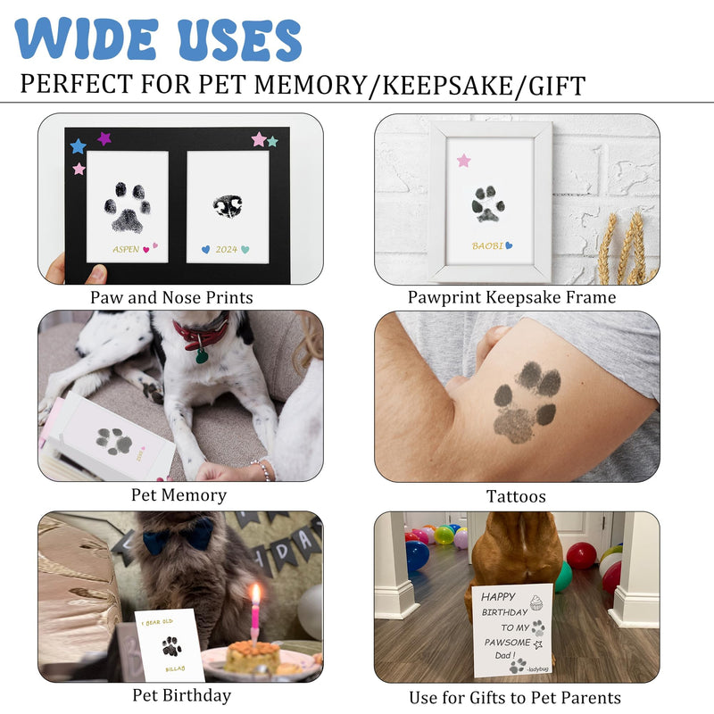 MYPAWLETS Inkless Paw Print Kit,Mess-Free Paw Print Stamp Pad for Dogs Cat,Pet Safe Clean Touch Ink Pad,Dog Nose Print Kit,Pet Paw Print Impression Kit Keepsake,Personalized Pet Lover,Dog Mom Gift-6M Medium (6 Pack) - PawsPlanet Australia