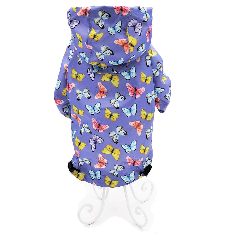 for Small Pet Cat Dog Raincoat Hoodie Coat Waterproof Rain Jacket Rainwear (S: Length - 12", Purple) S: Length - 12"