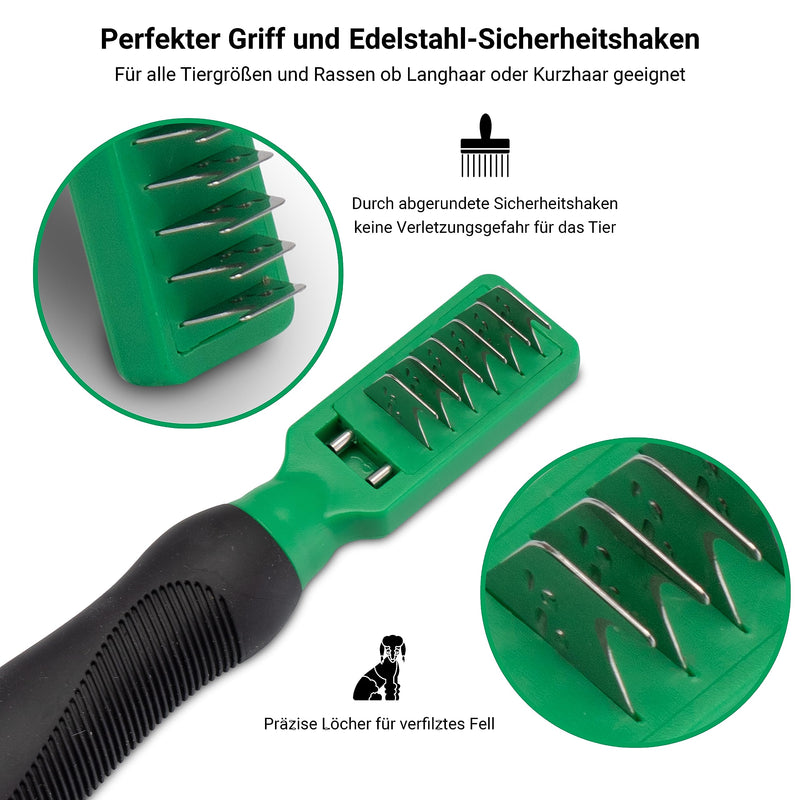 Detangling Set of 5 with Various Dog Brushes/Cat Brushes, XL Lint Roller, Tick Tongs, Detangler, Long Hair Short Hair Undercoat Brushes, Pet Hair Remover, Automatic Tick Removal 5er Entfilzungs-Set Hund & Katze - PawsPlanet Australia