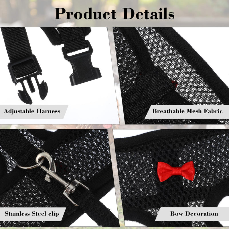 Chicken Harness with Leash Set, Upgraded Double Adjustable Mesh Breathable Chicken Training Harness, Pets Leash for 3-4 Lb Hens Duck Goose Small Pets Training Walking Supplies (Black) - PawsPlanet Australia