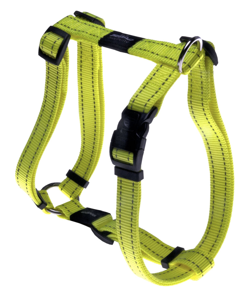 Reflective Adjustable Dog H Harness for Large Dogs; matching collar and leash available, Yellow - PawsPlanet Australia