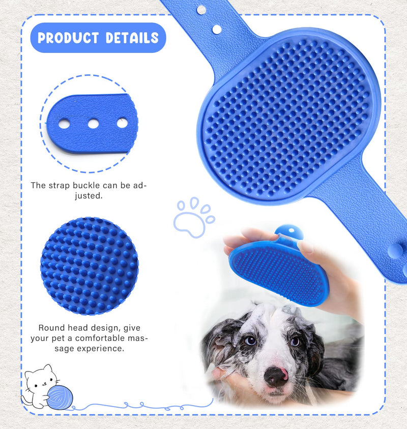 Pet Grooming Kit with Slicker Brush Bath Massage Glove Brush Pet Shedding Comb Nail Clipper Trimmer 6 Piece Set for Rabbit Kitten Guinea Pig Cat Chinchilla Ferret Small Animals Blue - PawsPlanet Australia