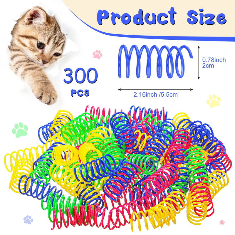 300 Pcs Cat Spring Toy, Cat Spiral Toys Interactive for Indoor Colorful Cats Plastic Springs Coil for Kitten Hunting, Swatting, Biting - PawsPlanet Australia