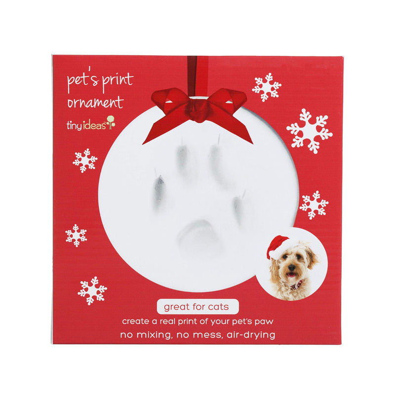 Tiny Ideas Christmas Paw Print Ornament Kit, DIY No Bake No Mess Holiday Keepsake, Dog or Cat Christmas Ornament, Pet Memorial Keepsake Round Paw Print Ornament - PawsPlanet Australia