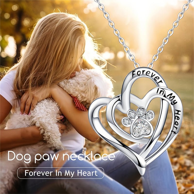 Dog Memorial Gifts Remembrance Necklace: Loss of Dog Sympathy Gift- Personalized Pet Necklace for Women Pet Lovers (Stainless) Forever In My Heart - PawsPlanet Australia