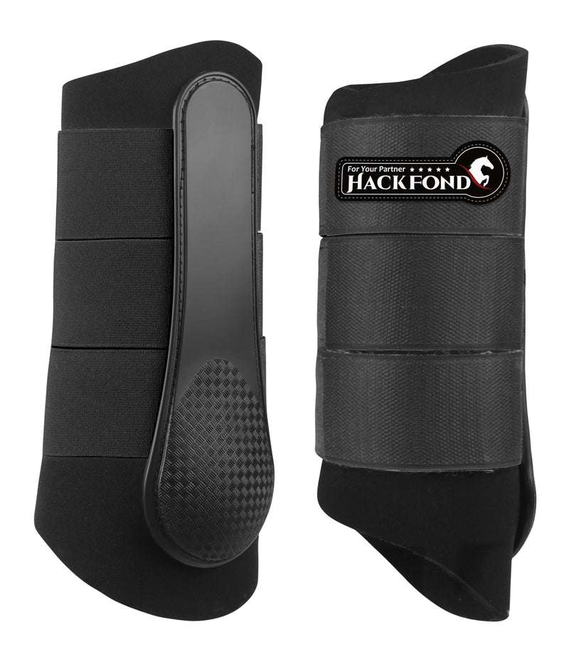 Neoprene Brushing Boots for Horses, Equestrian Splint Boots Shock-Absorbing Leg Protection for Horses Large Black
