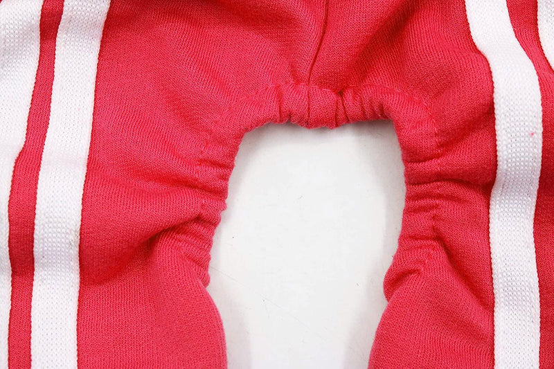 Small Puppy Dog Hoodie Dog Clothes Sweater 4 Legs Dog Jumpsuit Fleece Sweatshirt Dog Outfit Girl Dog Winter Clothes Cotton Puppy Hoodies for Small Medium Dogs Cats Apparel Small (Neck: 13.9-14.9'') Red - PawsPlanet Australia