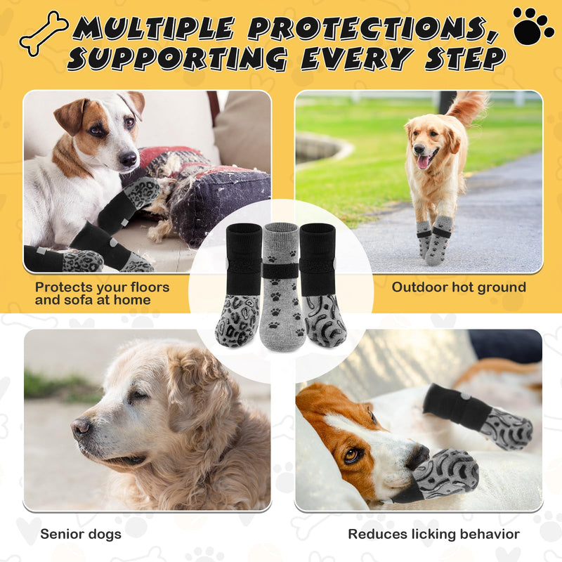 12 Pcs Dog Socks for Hardwood Floors Non-Slip Dog Socks Shoes Prevent Licking Paws Double-Sided Paw Protection Warm Outdoor Indoor to Prevent Slipping and Licking(Medium Size) Medium Size - PawsPlanet Australia