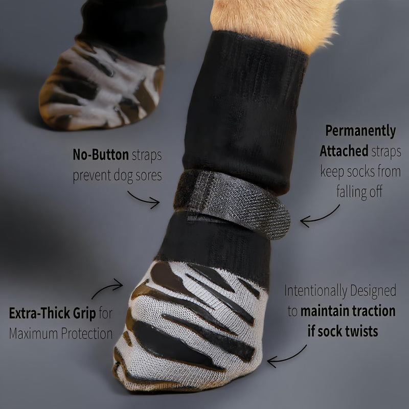 Dog Socks - Non-Slip Paw Protectors for Hardwood Floors | Anti-Slip Traction Socks | Stays On When Twisted | Stops Licking & Scratching (4-Pack) (Stripe, X-Small) Stripe - PawsPlanet Australia