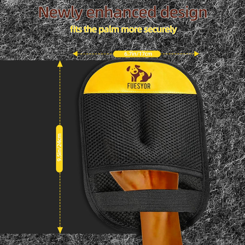 Pet Hair Remover Tool Glove for Cats & Dogs, Static Lint and Fur Removing Mitts for Laundry, Couch, Carpet, Clothing, and Auto Seats Yellow - PawsPlanet Australia
