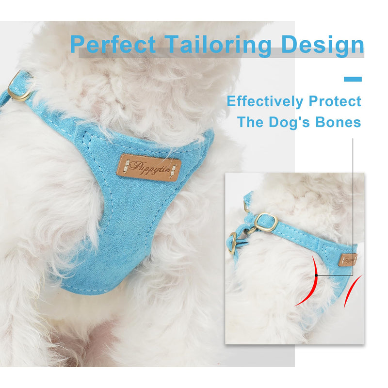 Puppytie No Pull Dog Harness with Multifunction Dog Leash,Soft Adjustable No Choke Escape Proof Pet Harness Vest for Medium Dogs or Large Dogs,Ocean Blue,M Ocean Blue M(16.5-31lb） - PawsPlanet Australia